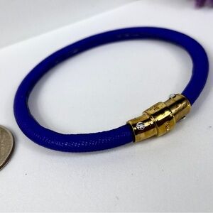 Henri Bendel Leather And Logo Charm Snap Magnet Bracelet